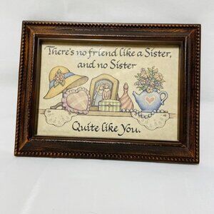Sister Plaque There’s No Friend Like A Sister 1996 Babbling Brook Framed Vintage